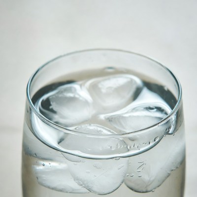Glass of Water with Ice Cubes
