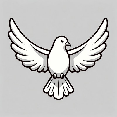 White Dove with Wings Spread