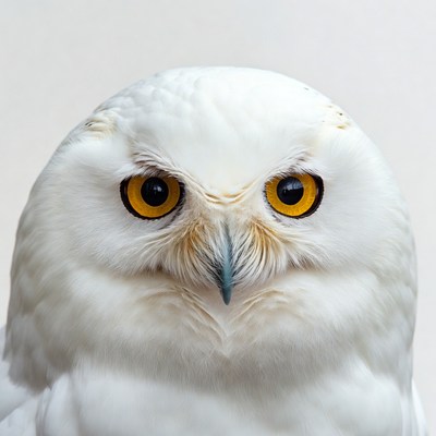 Snowy Owl with Yellow Eyes
