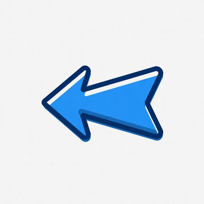 Blue Left Arrow Icon