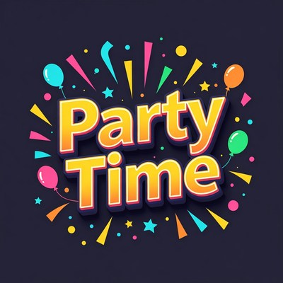 Party Time Balloons Illustration