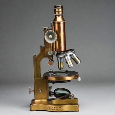 Antique Brass Microscope by L. Wittelar