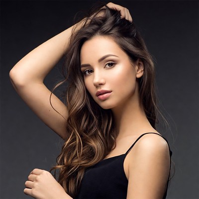 Beautiful woman touching hair