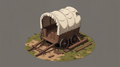 Wagon with Canvas Cover
