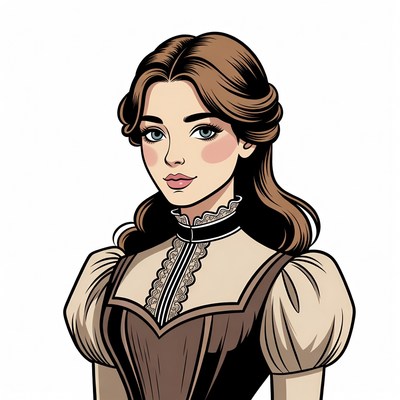 Victorian woman in lace dress