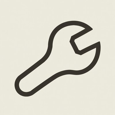 Black outline wrench icon