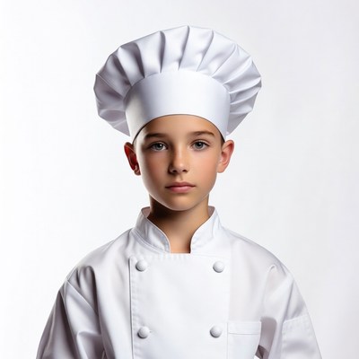 Boy wearing chef uniform