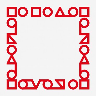 Red Geometric Shapes Border