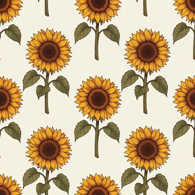 Sunflower Seamless Pattern Illustration