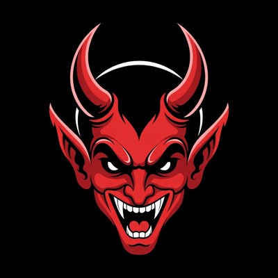 Red Devil Cartoon Face
