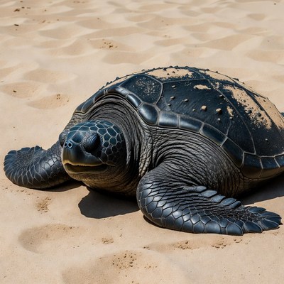 Baby sea turtle on beach