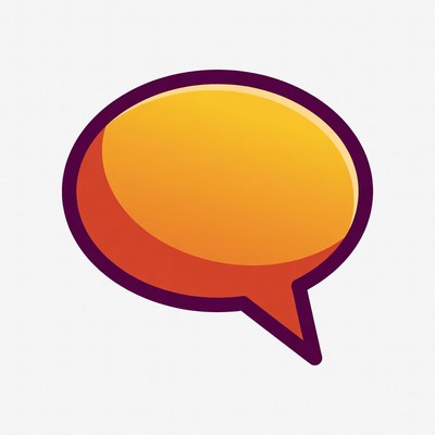 Empty Orange Speech Bubble