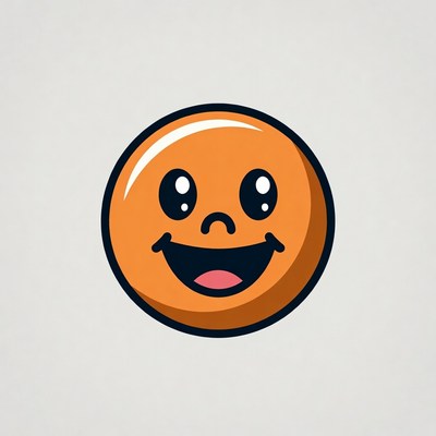 Smiling Orange Cartoon Face