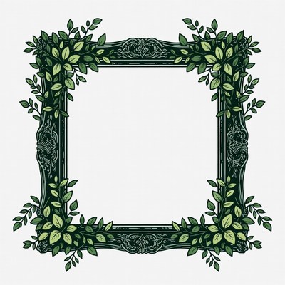 Ornate Green Leaf Frame