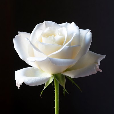 White Rose on Black Background