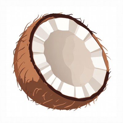 Cut Coconut Illustration
