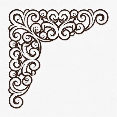 Ornate Floral Corner Border