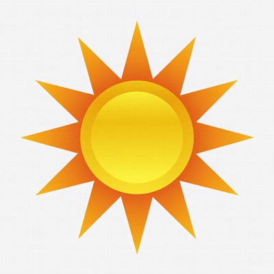 Bright yellow sun illustration