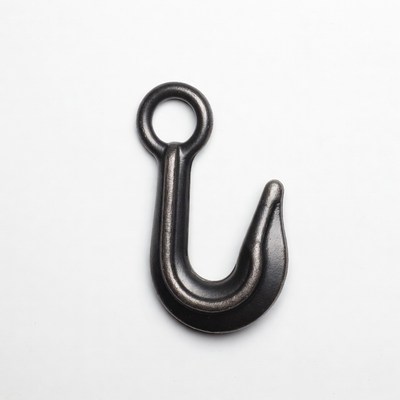 Black metal hook with eye