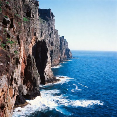 Dramatic Volcanic Cliffs Over Ocean