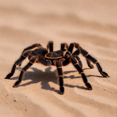 Tarantula on desert sand