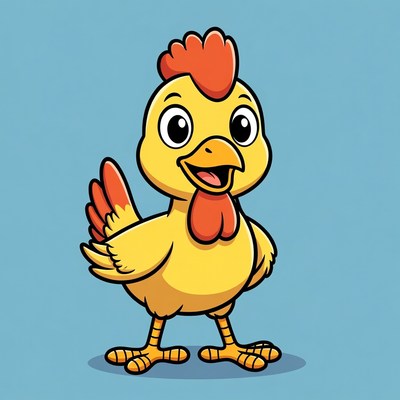 Cartoon yellow chick smiling