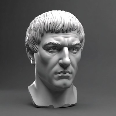 Roman Man Bust Sculpture