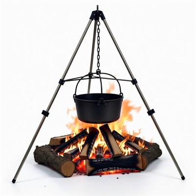Campfire with Tripod and Pot