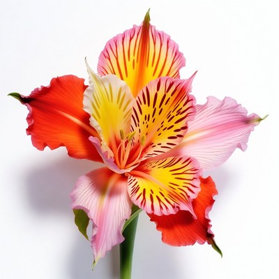 Vibrant multicolored Alstroemeria flower