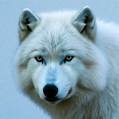 White Arctic Wolf Close-Up
