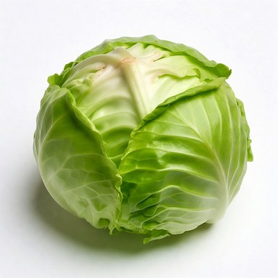 Fresh green cabbage head