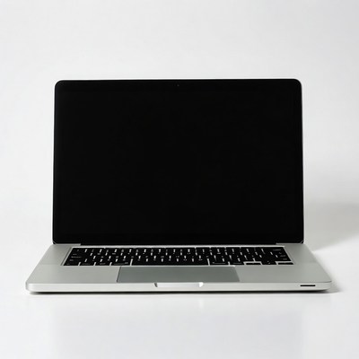 Silver MacBook Pro on white background