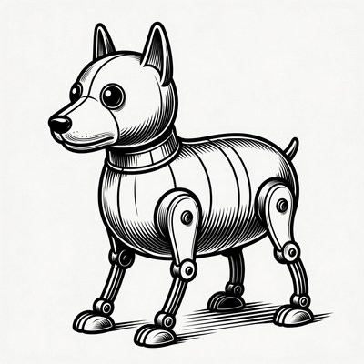 Cartoon robot dog illustration