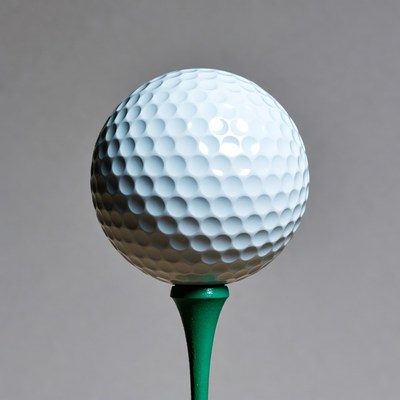 Golf ball on green tee
