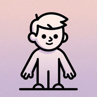 Smiling cartoon boy illustration