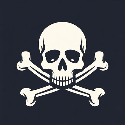 White Skull and Crossbones Illustration
