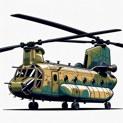 CH-47 Chinook Helicopter Illustration