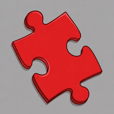 Red puzzle piece illustration