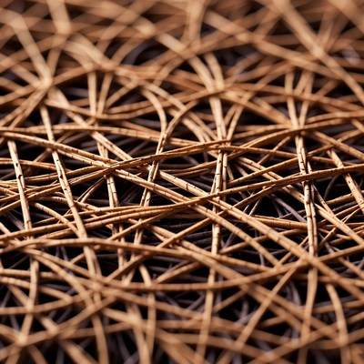 Close-up woven rattan texture