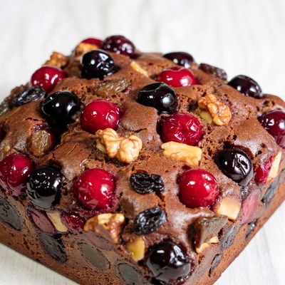 Fruitcake with Cherries and Walnuts