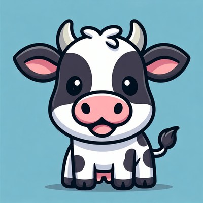 Cute cartoon cow illustration