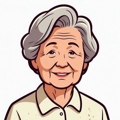 Elderly Asian woman smiling