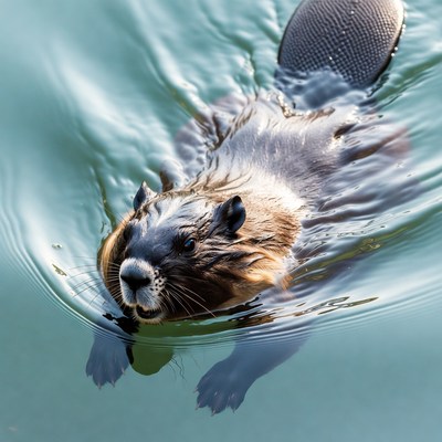 Beaver swimming in water