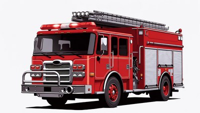 Red Fire Truck Illustration