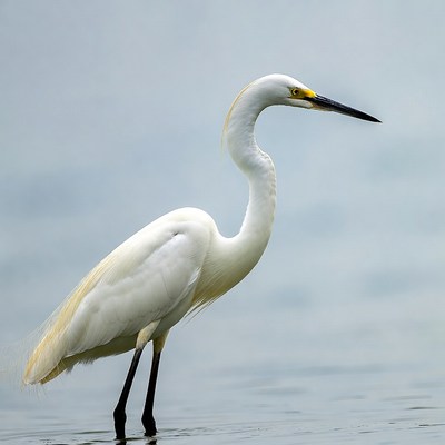 Snowy Egret Standing in Water
