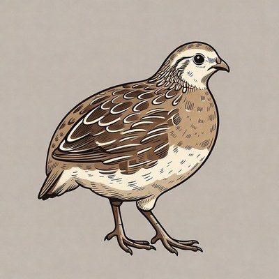 Brown Quail Illustration