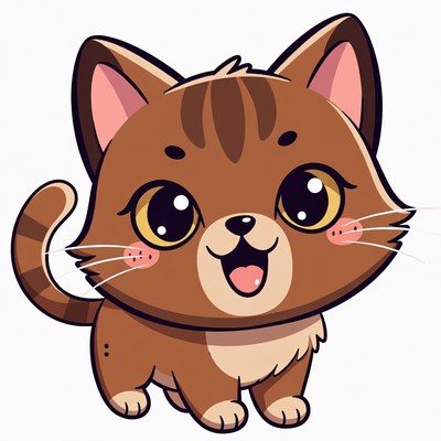 Cute tabby kitten smiling