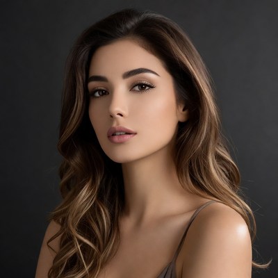 Beautiful woman with wavy brown hair