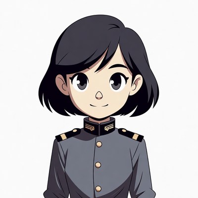 Anime girl in military uniform