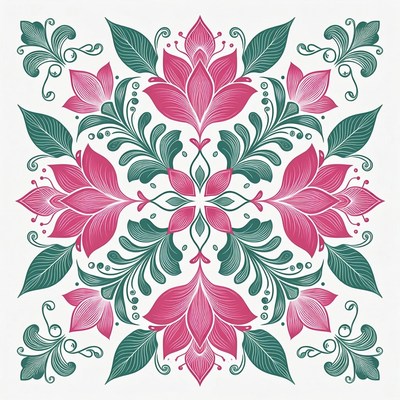 Pink Floral Mandala Illustration